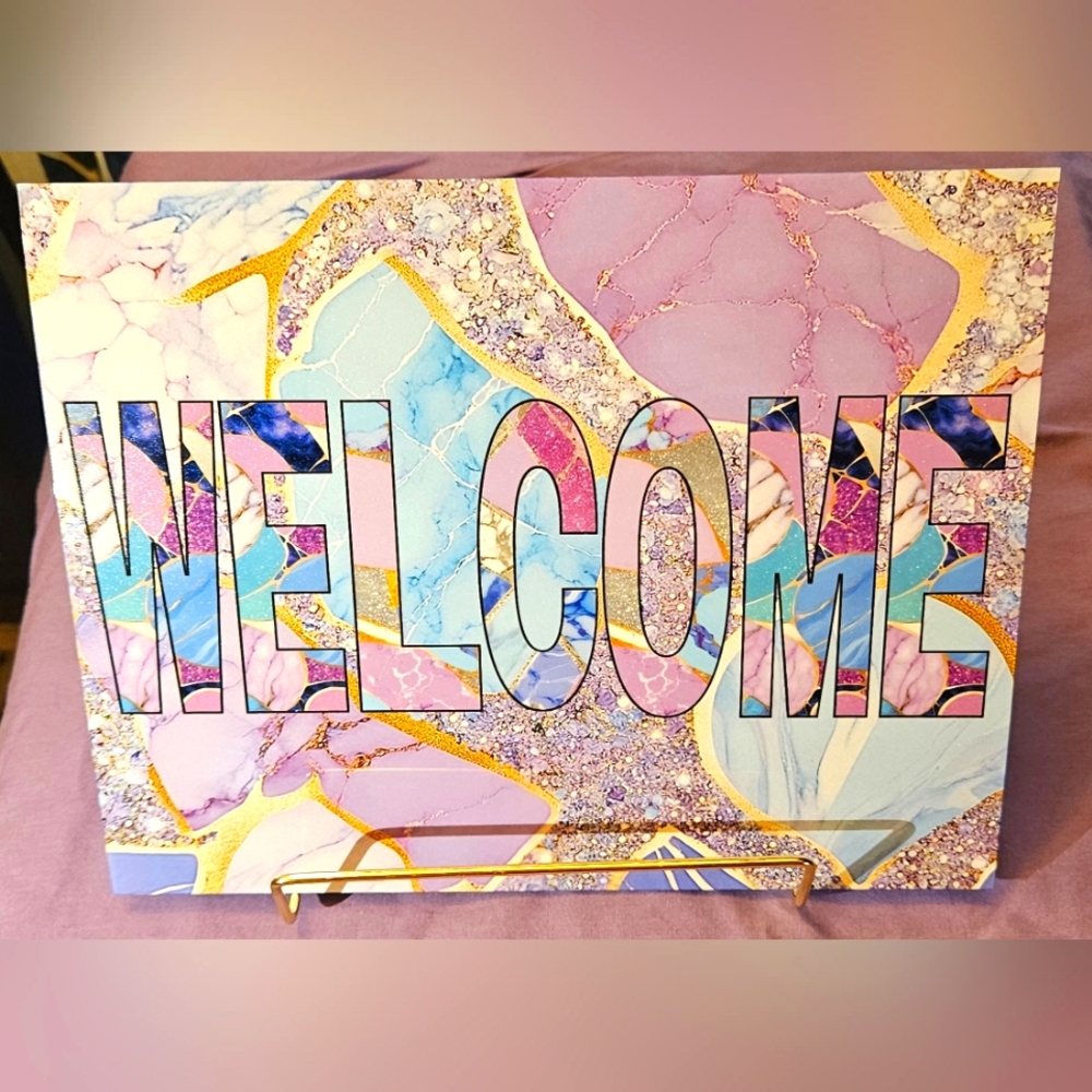 Metal 8×10 WELCOME sign
